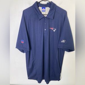 Reebok NFL TEAM APPAREL New England Patriots Play Dry Polo, Dark Blue/ White. L